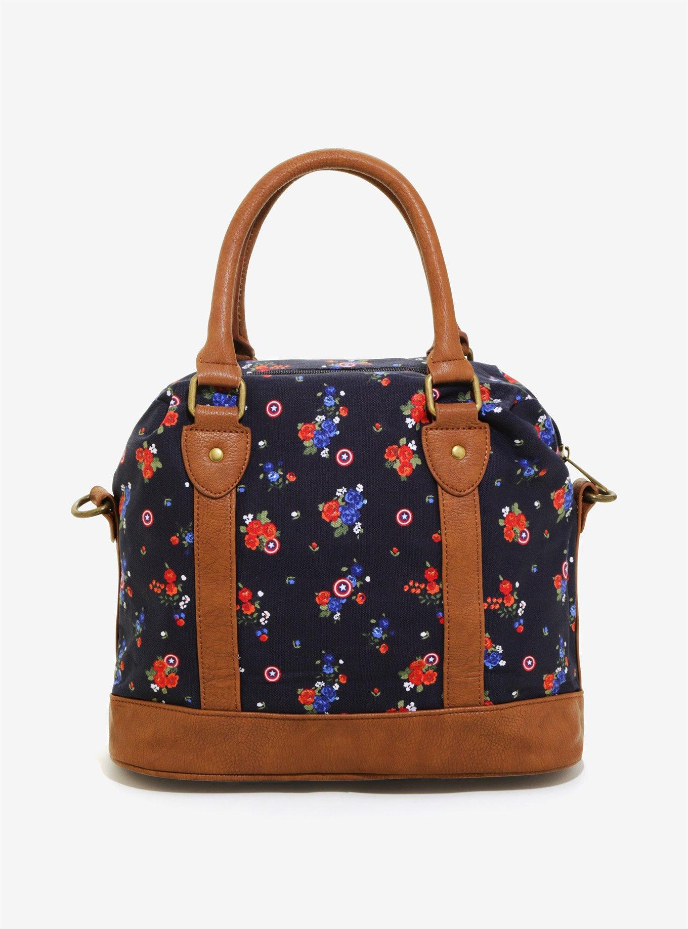 Loungefly Marvel Captain America Floral Crossbody Bag, , alternate