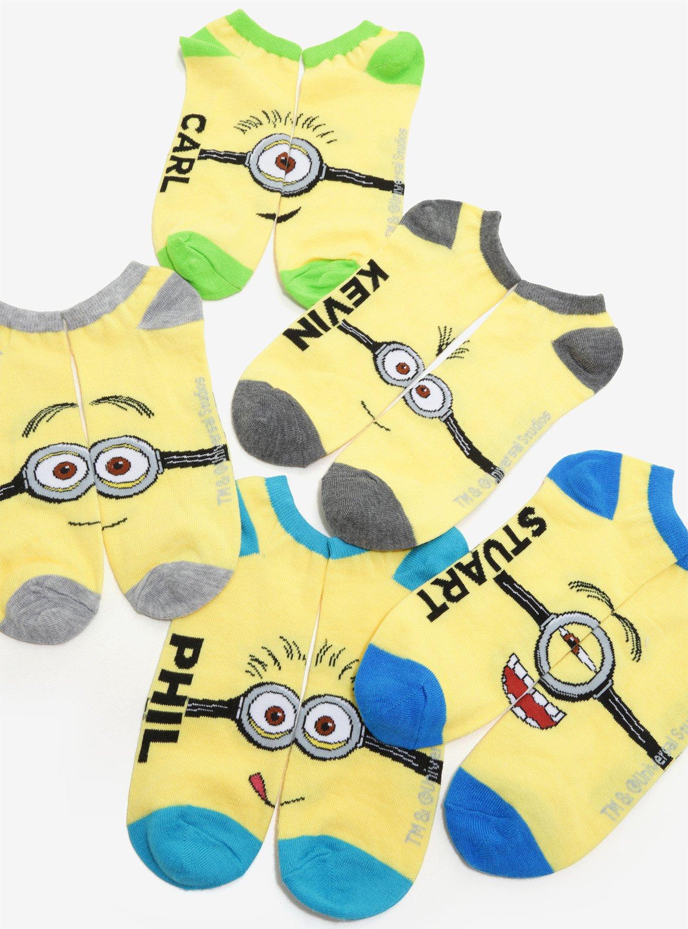 Despicable Me Minions No-Show Socks 5 Pair, , alternate
