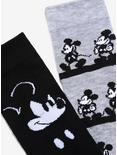 Disney Mickey Mouse Black & White Crew Socks 2 Pair, , alternate