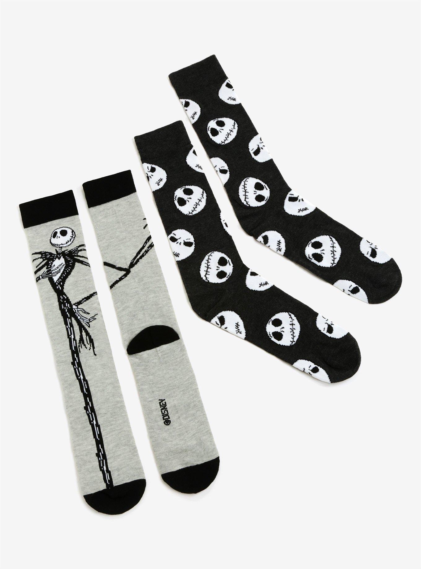 The Nightmare Before Christmas Jack Skellington Crew Socks 2 Pair, , alternate