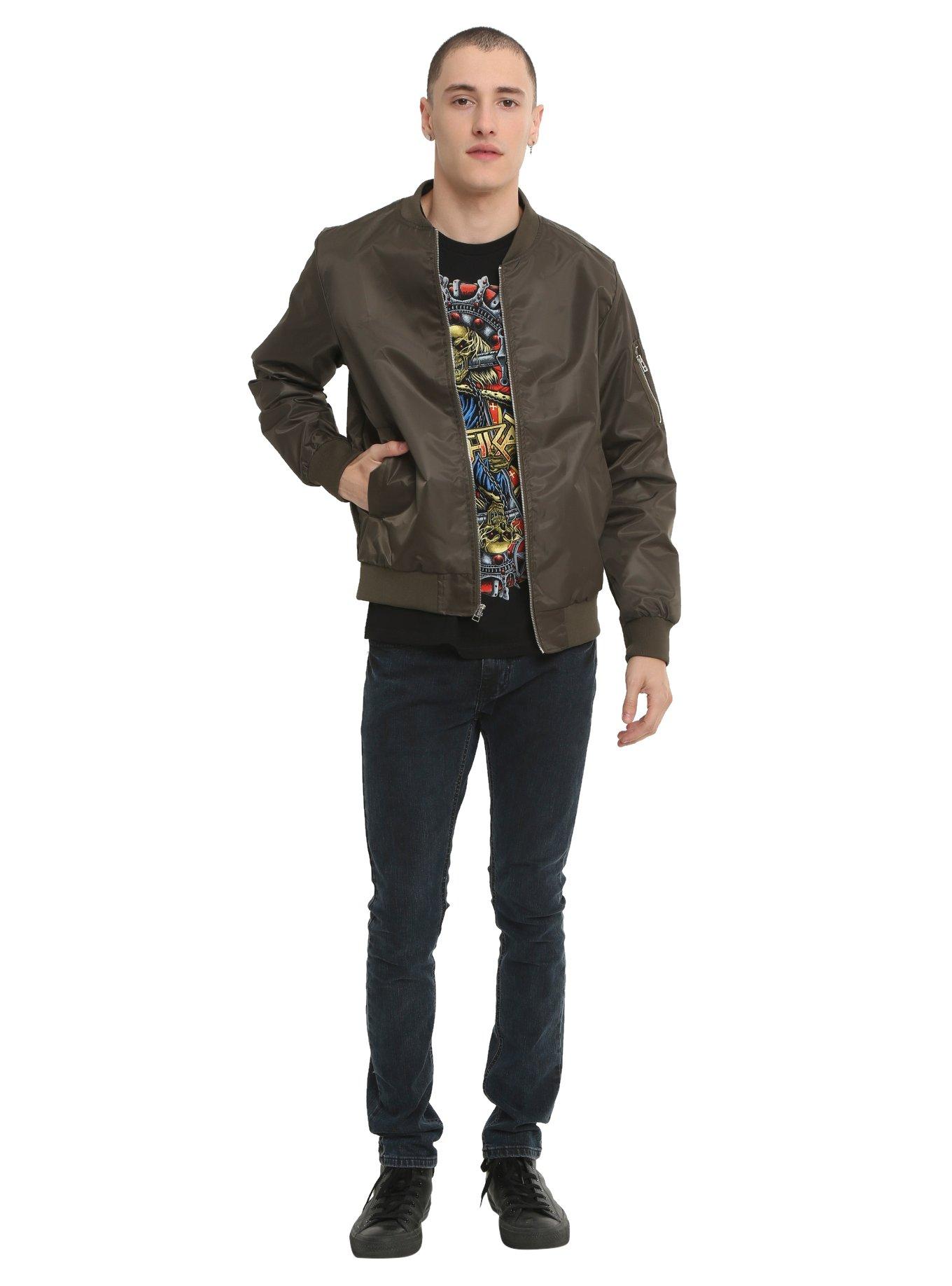 Olive Bomber Jacket, , alternate