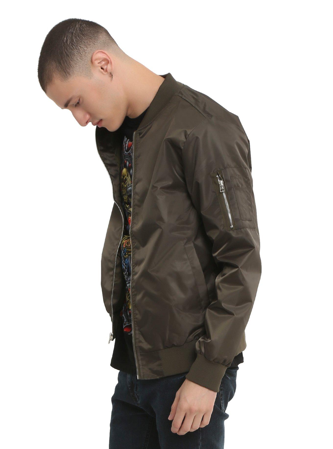 Olive Bomber Jacket, , alternate