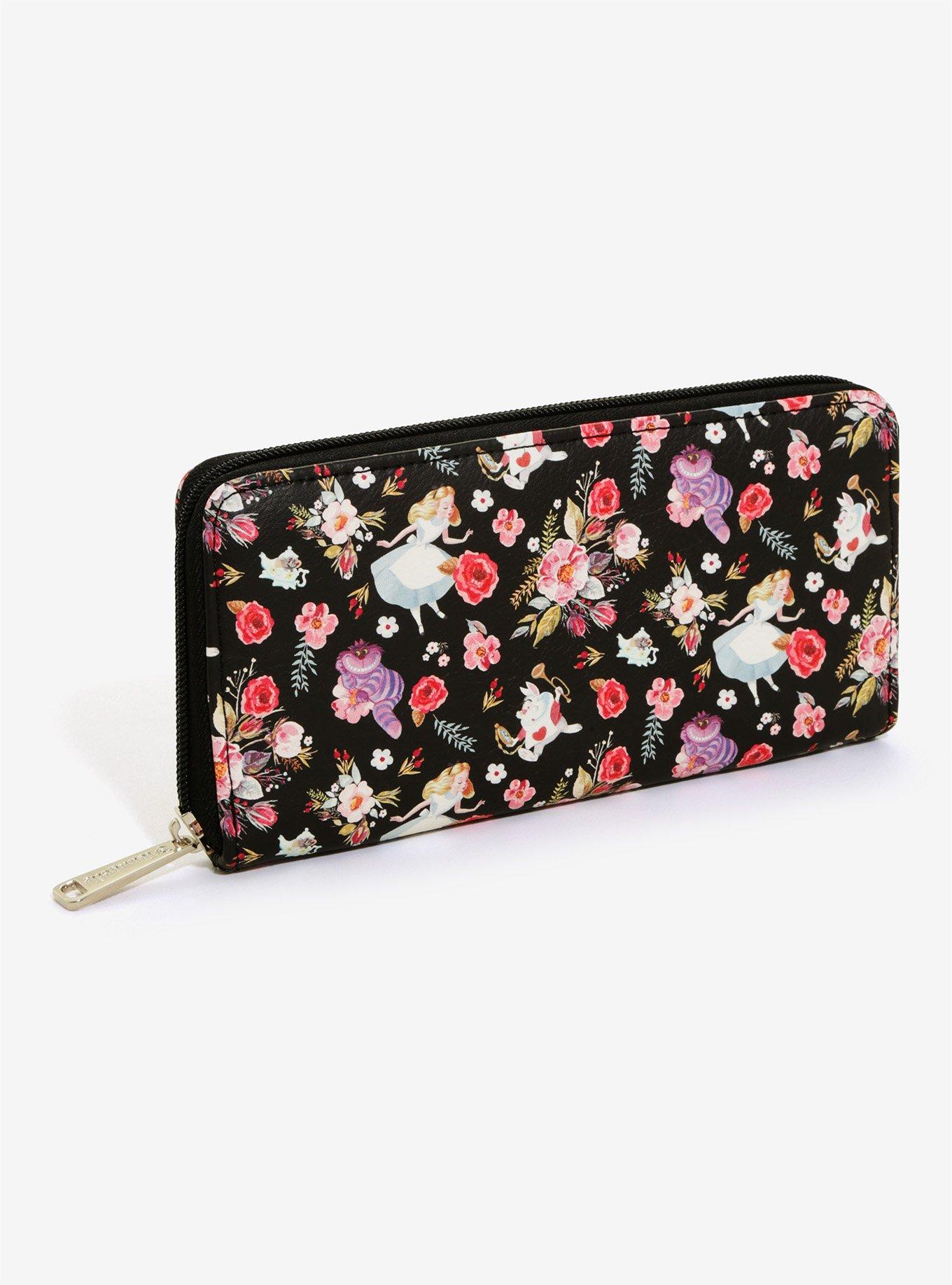 Loungefly Disney Alice In Wonderland Alice & Friends Floral Zip Wallet - BoxLunch Exclusive, , alternate