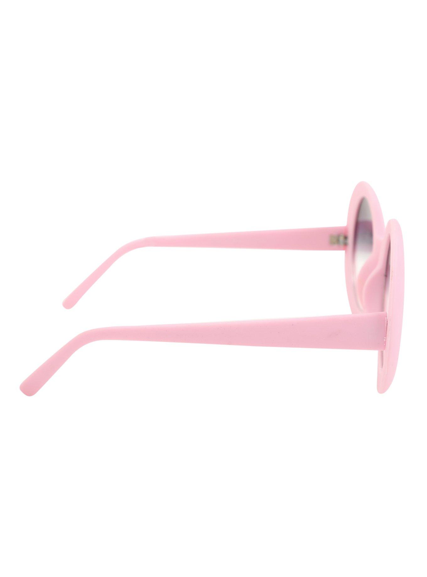 Pink Round Retro Gradient Sunglasses, , alternate