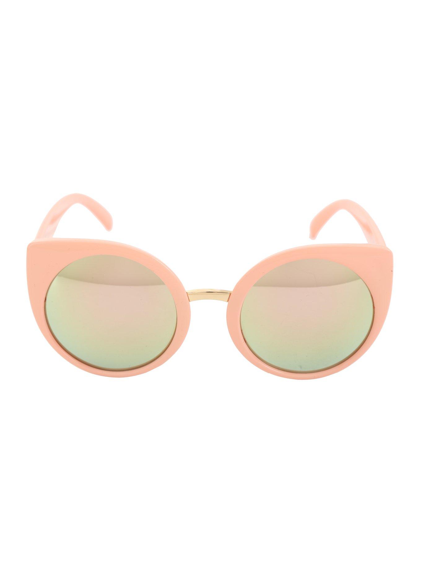 Blush Round Cat Eye Sunglasses, , alternate