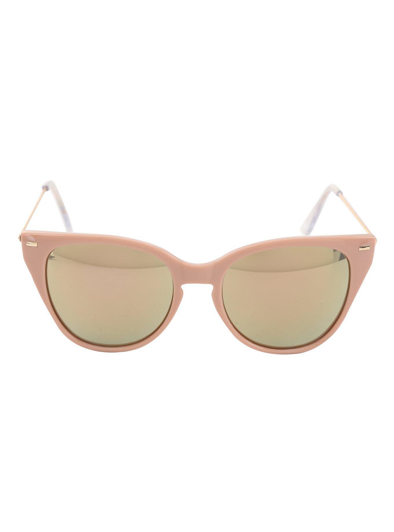 Blush Mirrored Lens Cat Eye Sunglasses, , alternate