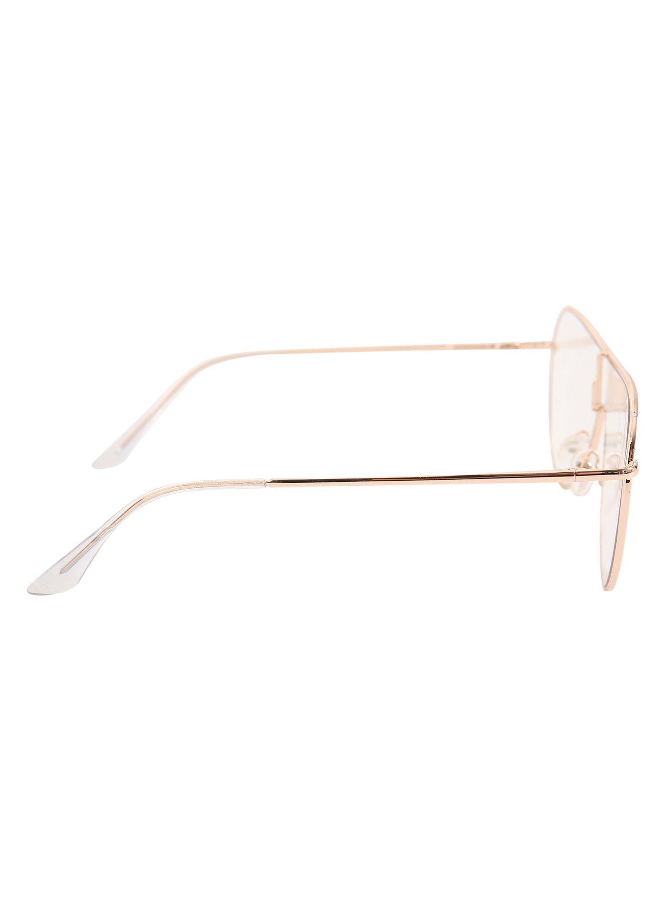 Clear Shield Gold Trim Glasses, , alternate