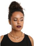 Blackheart Gold Chain Double Clasp O-Ring Necklace, , alternate