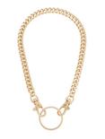 Blackheart Gold Chain Double Clasp O-Ring Necklace, , alternate