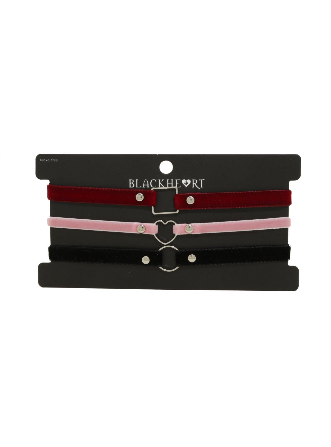 Blackheart Velvet O-Ring Choker Set, , alternate