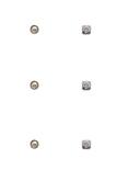 Clear CZ & Pearl Nose Stud 6 Pack, , alternate