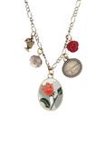 Disney Beauty And The Beast Enchanted Rose Multi Charm Necklace, , alternate