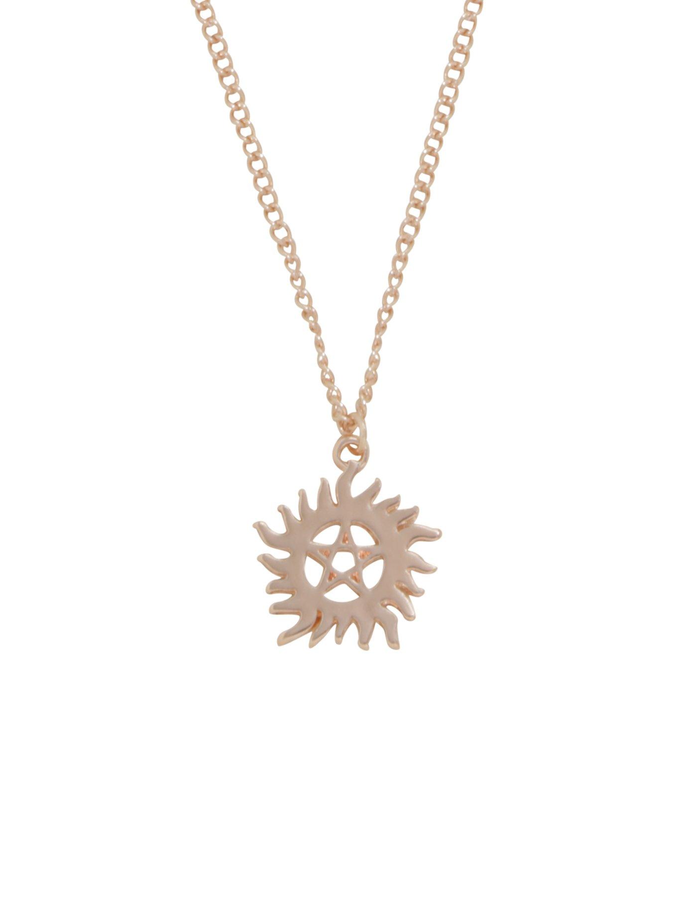 Supernatural Anti-Possession Symbol Dainty Rose Gold Necklace, , alternate
