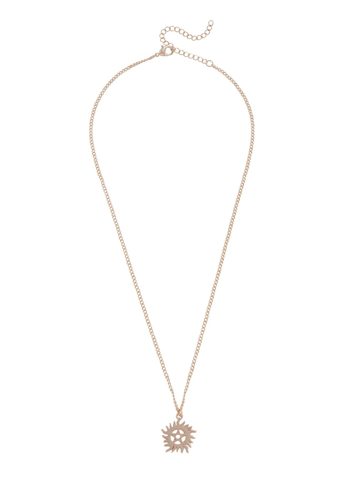 Supernatural Anti-Possession Symbol Dainty Rose Gold Necklace, , alternate