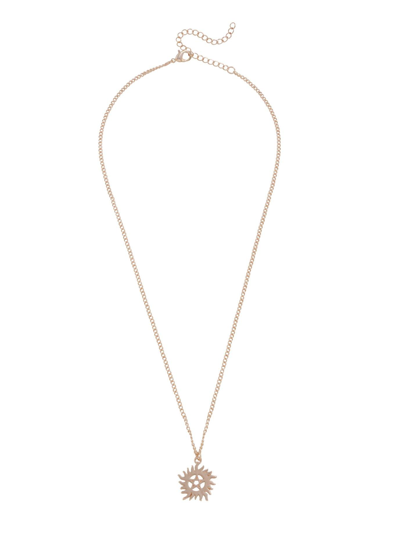 Supernatural Anti-Possession Symbol Dainty Rose Gold Necklace, , alternate