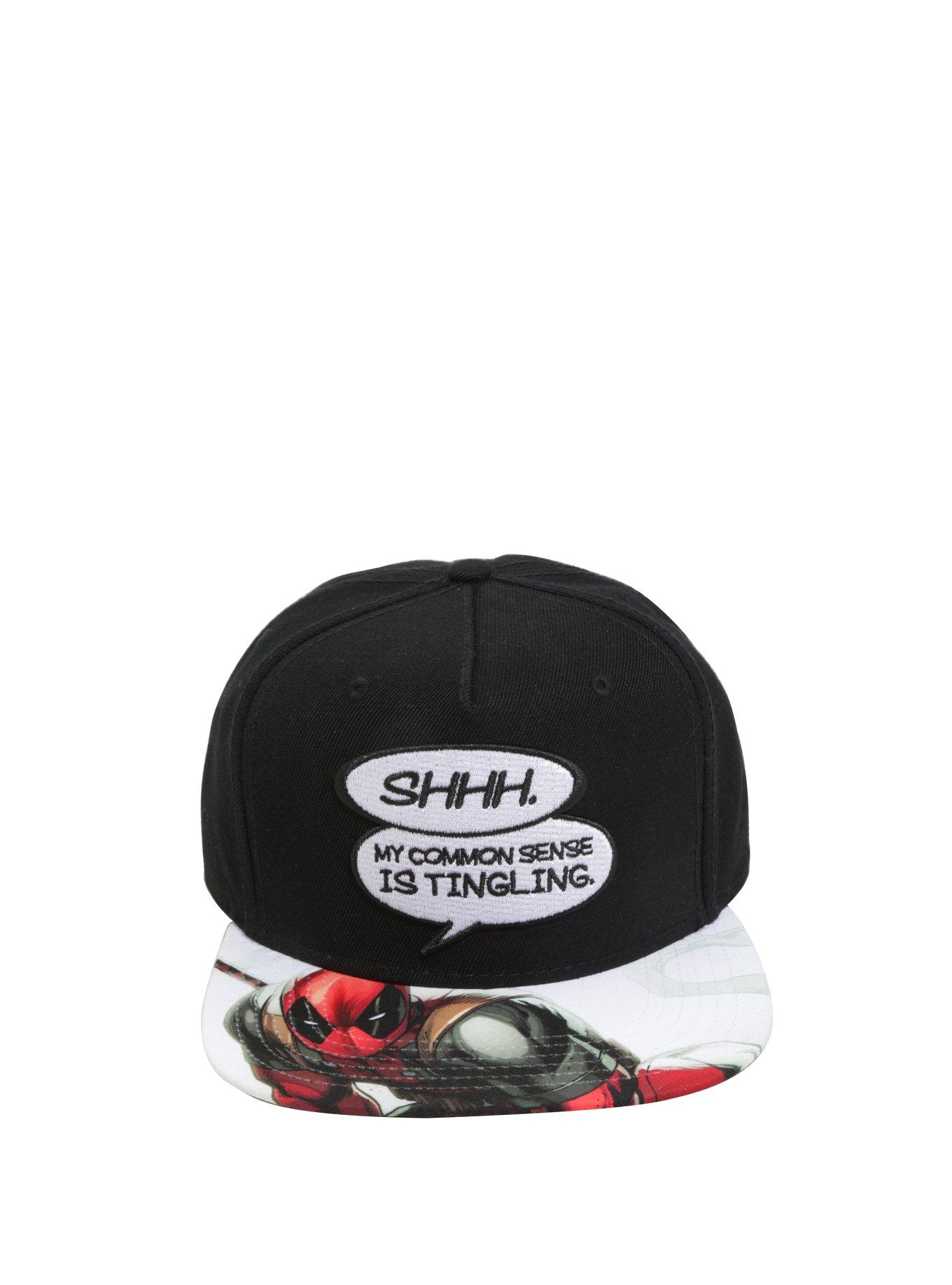 Marvel Deadpool My Common Sense Is Tingling Snapback Hat, , alternate