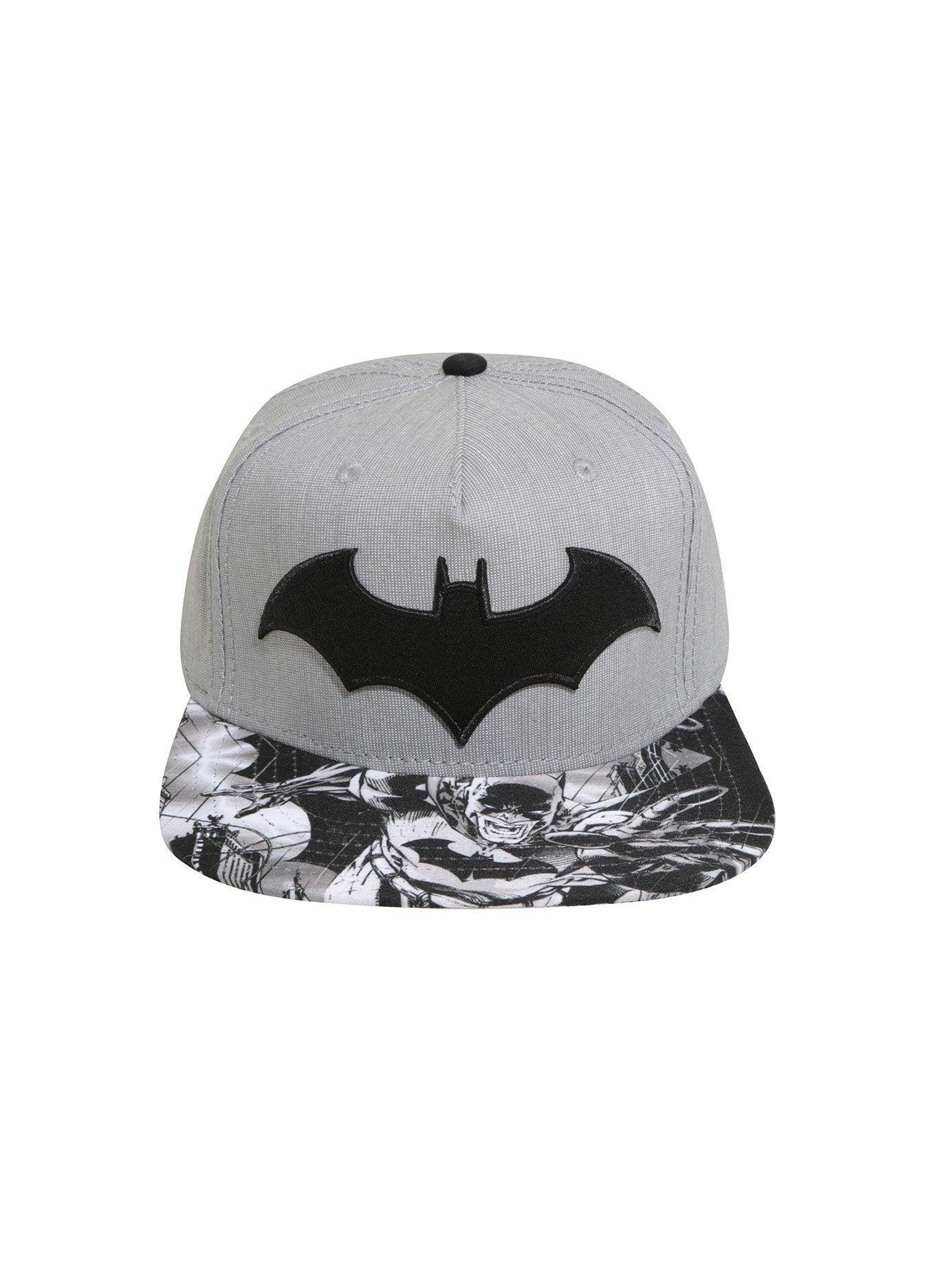 DC Comics Batman Grey Crown Sublimated Bill Snapback Hat, , alternate