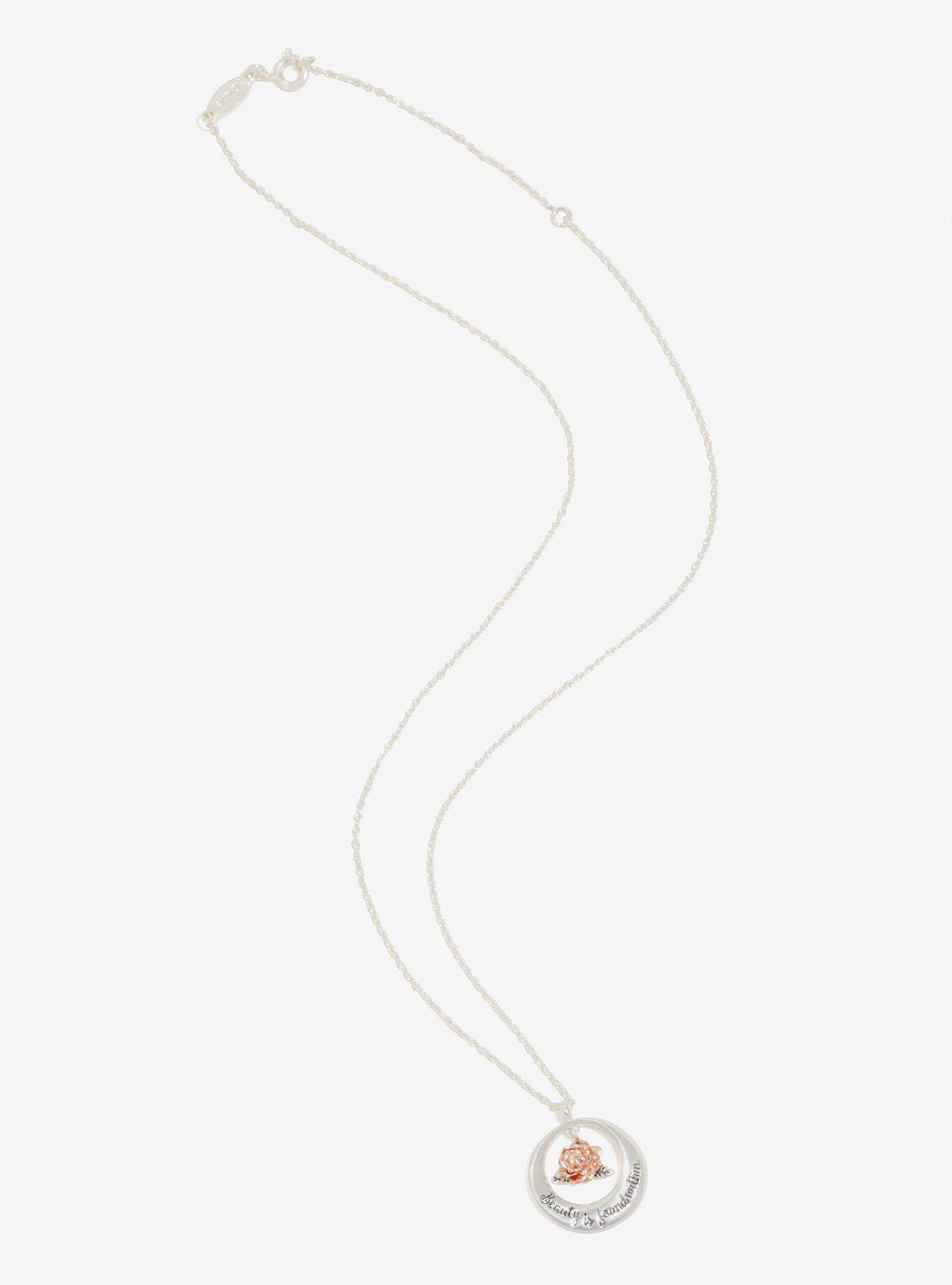 Disney Beauty And The Beast Beauty Is Found Within Necklace, , alternate
