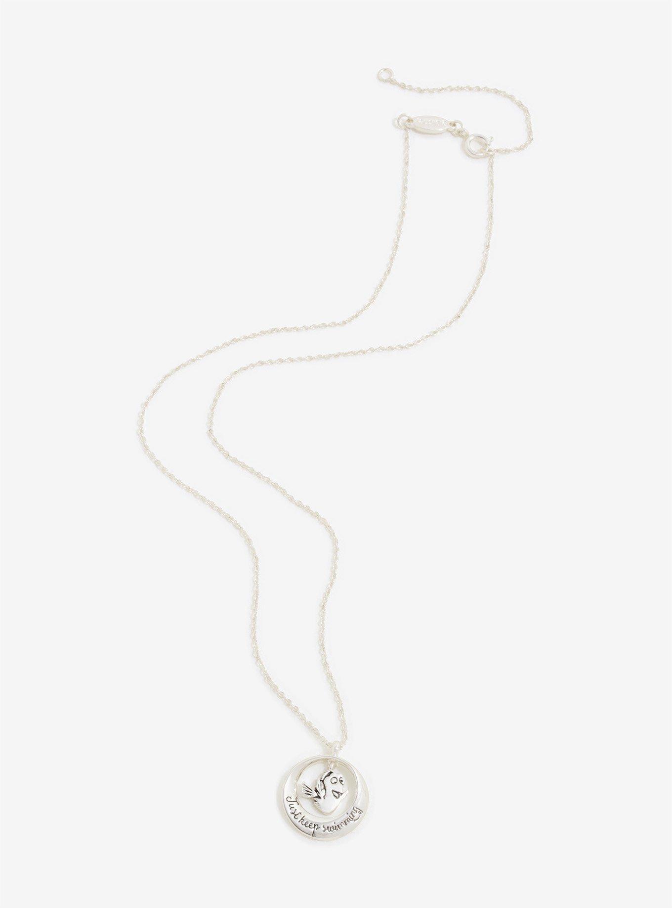 Disney Pixar Finding Dory Just Keep Swimming Circle Necklace, , alternate