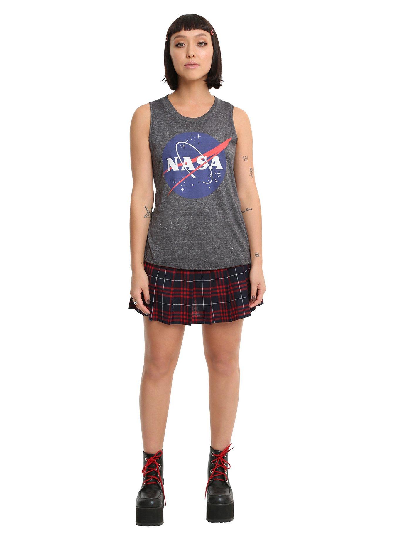 NASA Logo Burnout Girls Muscle Top, , alternate