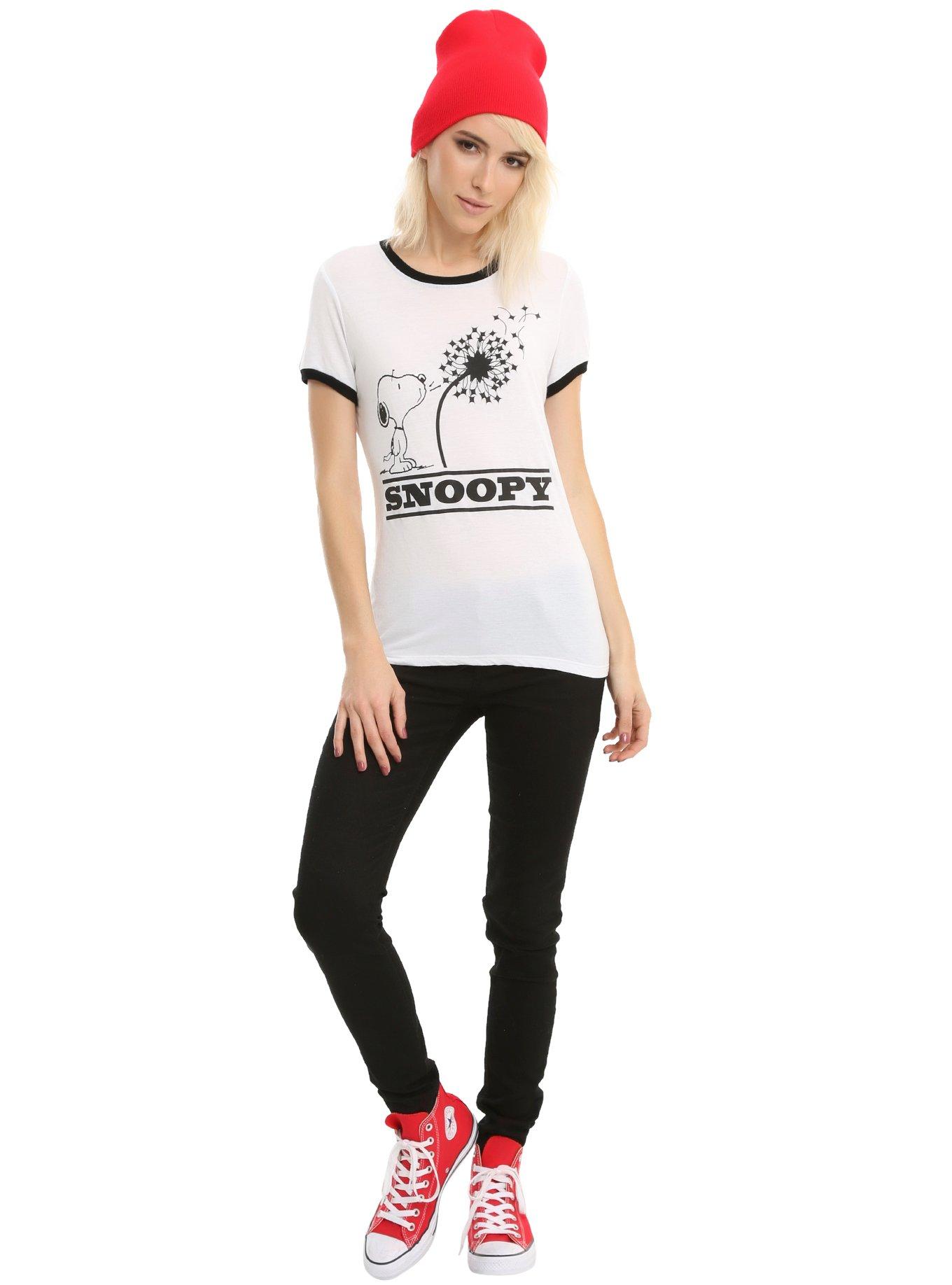 Peanuts Snoopy Dandelion Poof Girls Ringer T-Shirt, , alternate