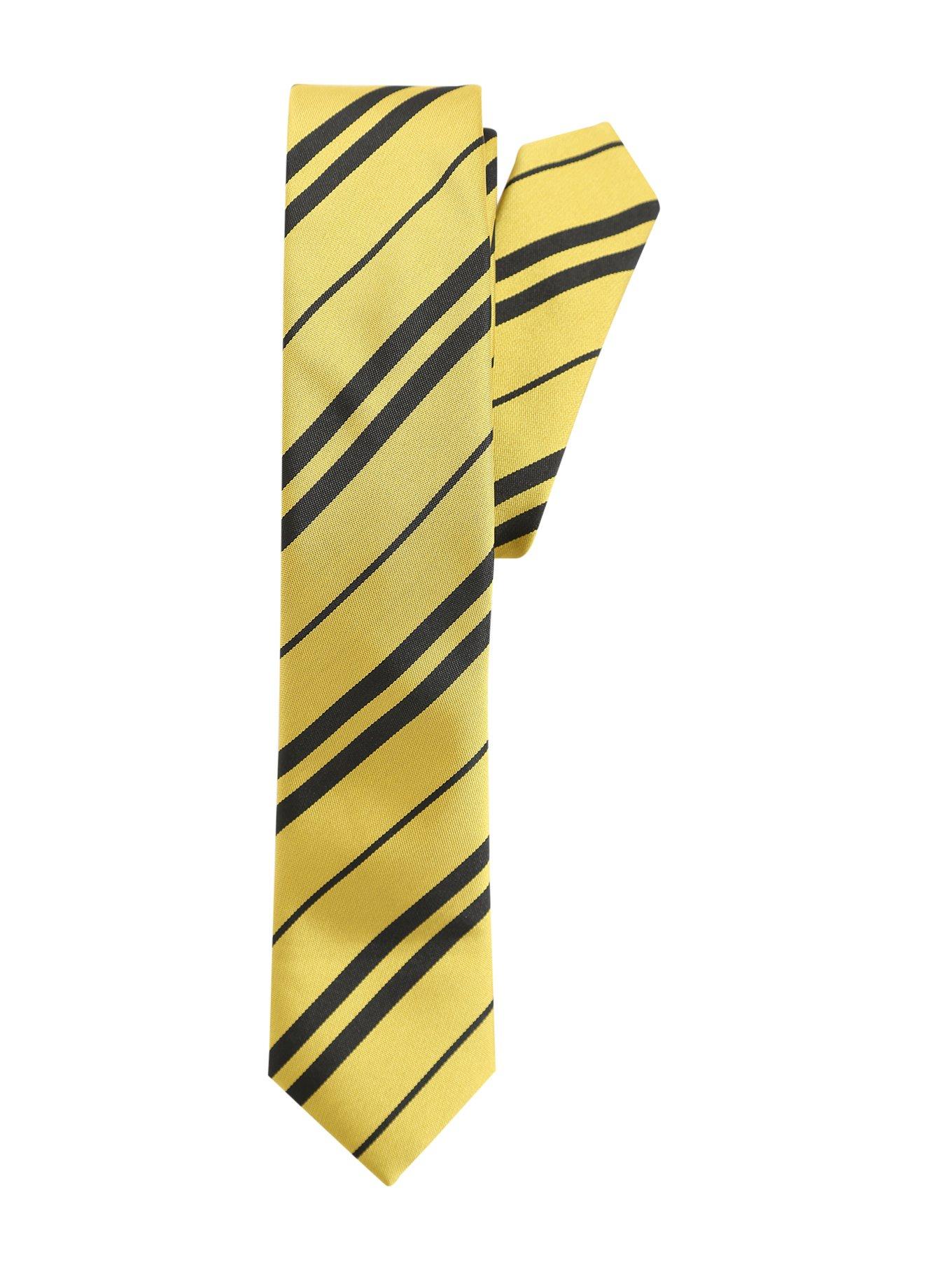 Harry Potter Hufflepuff Striped Skinny Tie, , alternate