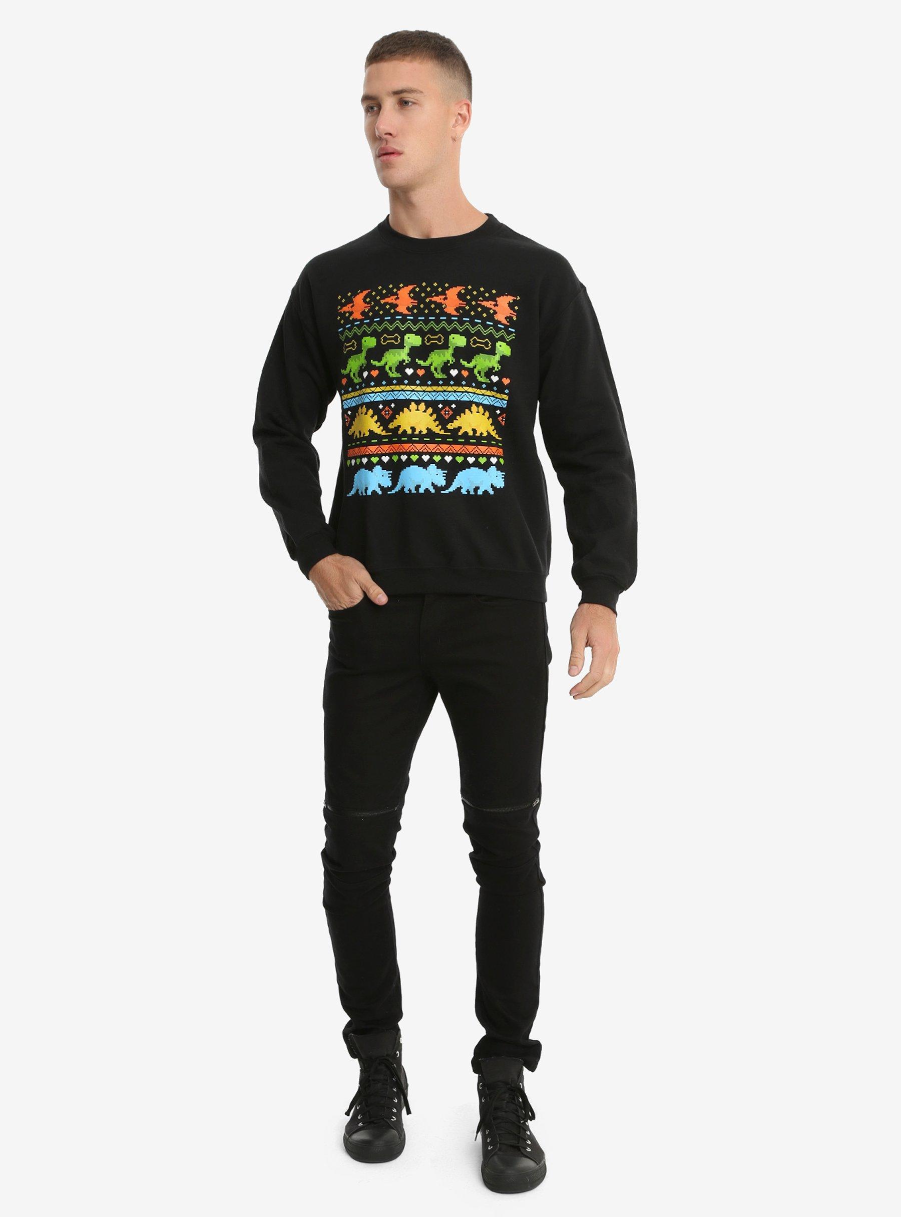 Dinosaur Fair Isle Sweatshirt, , alternate