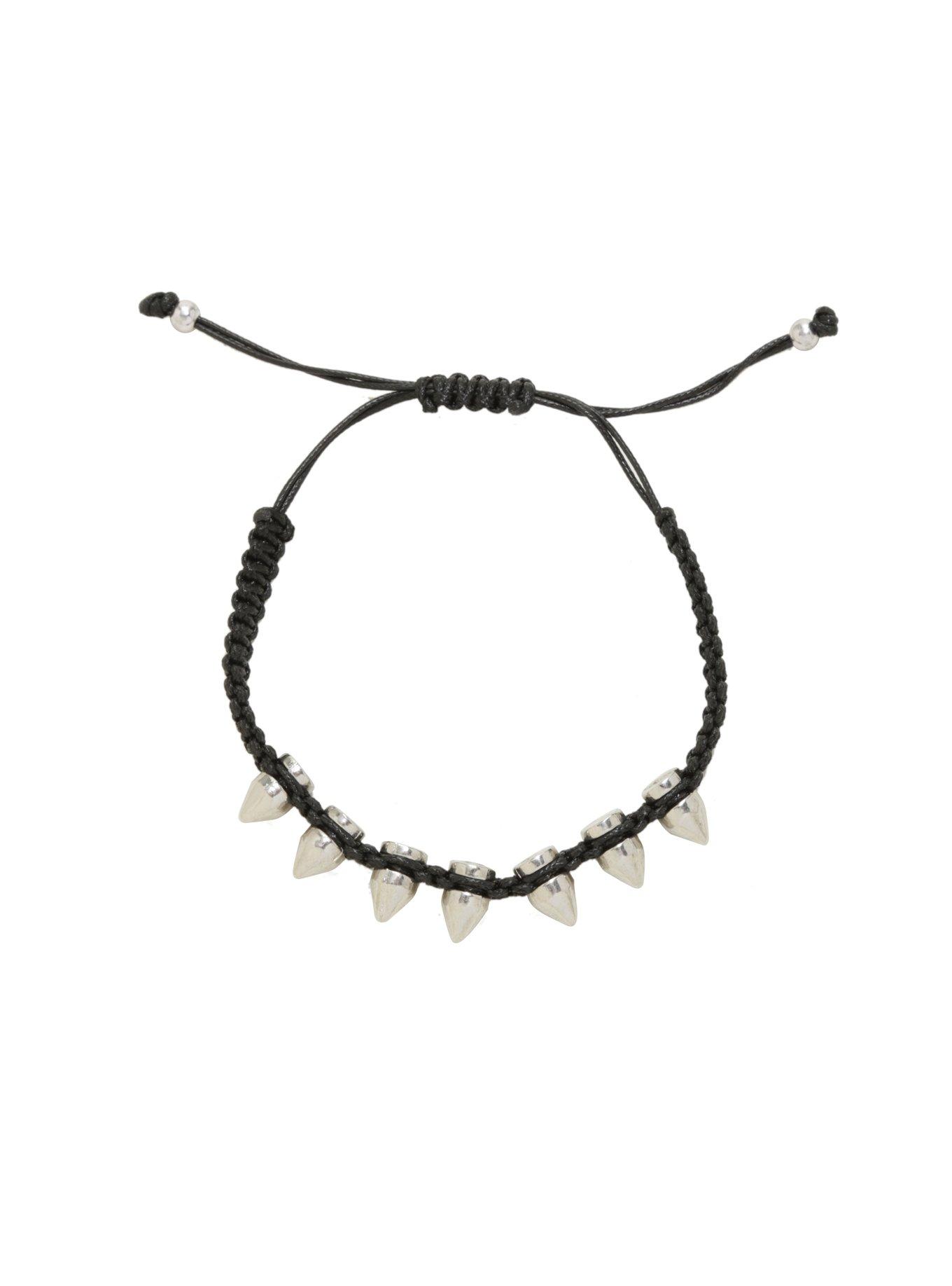 Braided Spiked Studs Bracelet, , alternate