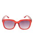 Red Plastic Round Sunglasses, , alternate