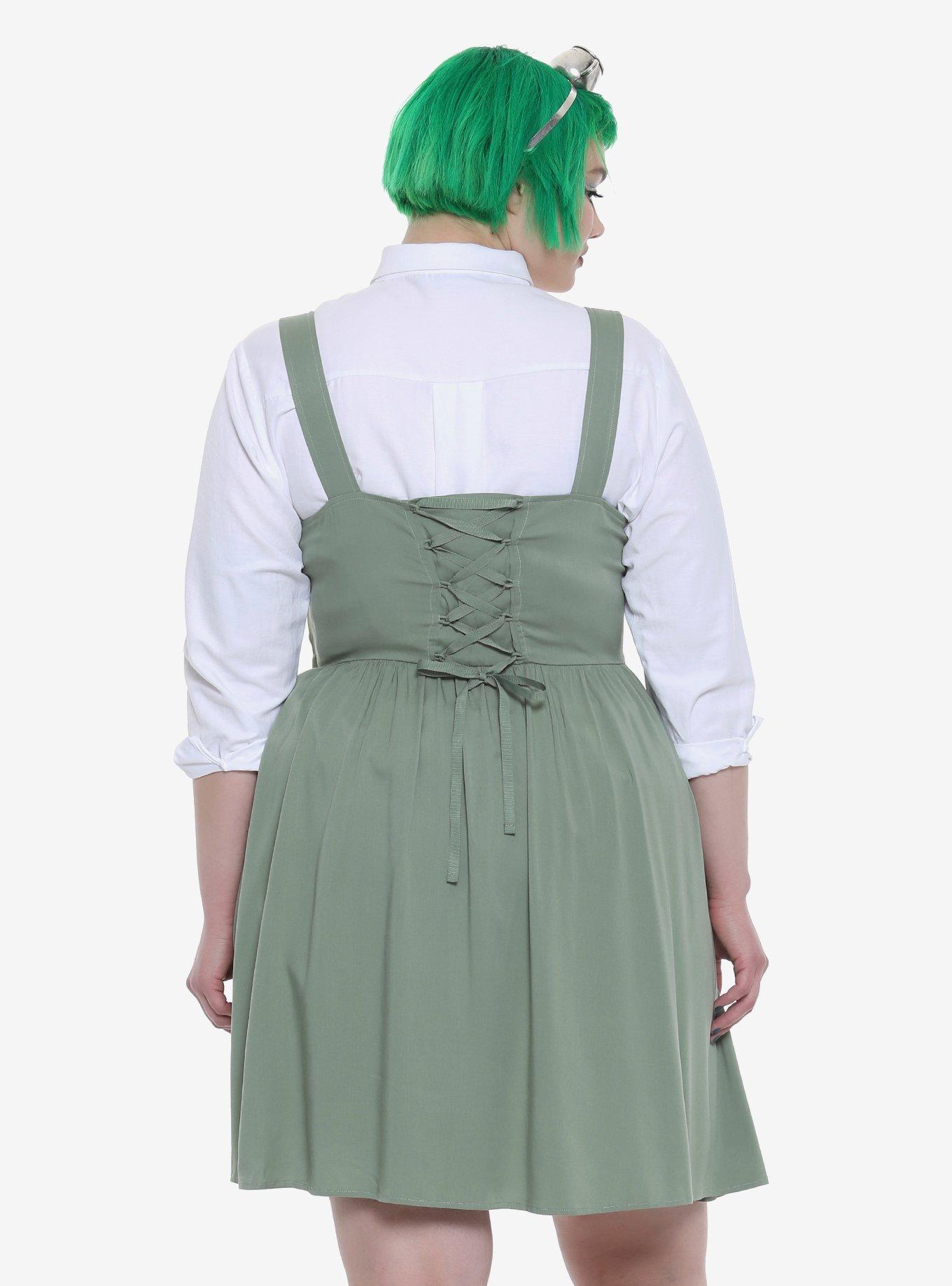 Over The Garden Wall Greg Olive Jumper Dress Plus Size, , alternate