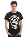 Welcome To Hell No Cats Pizza Or Tacos T-Shirt, , alternate