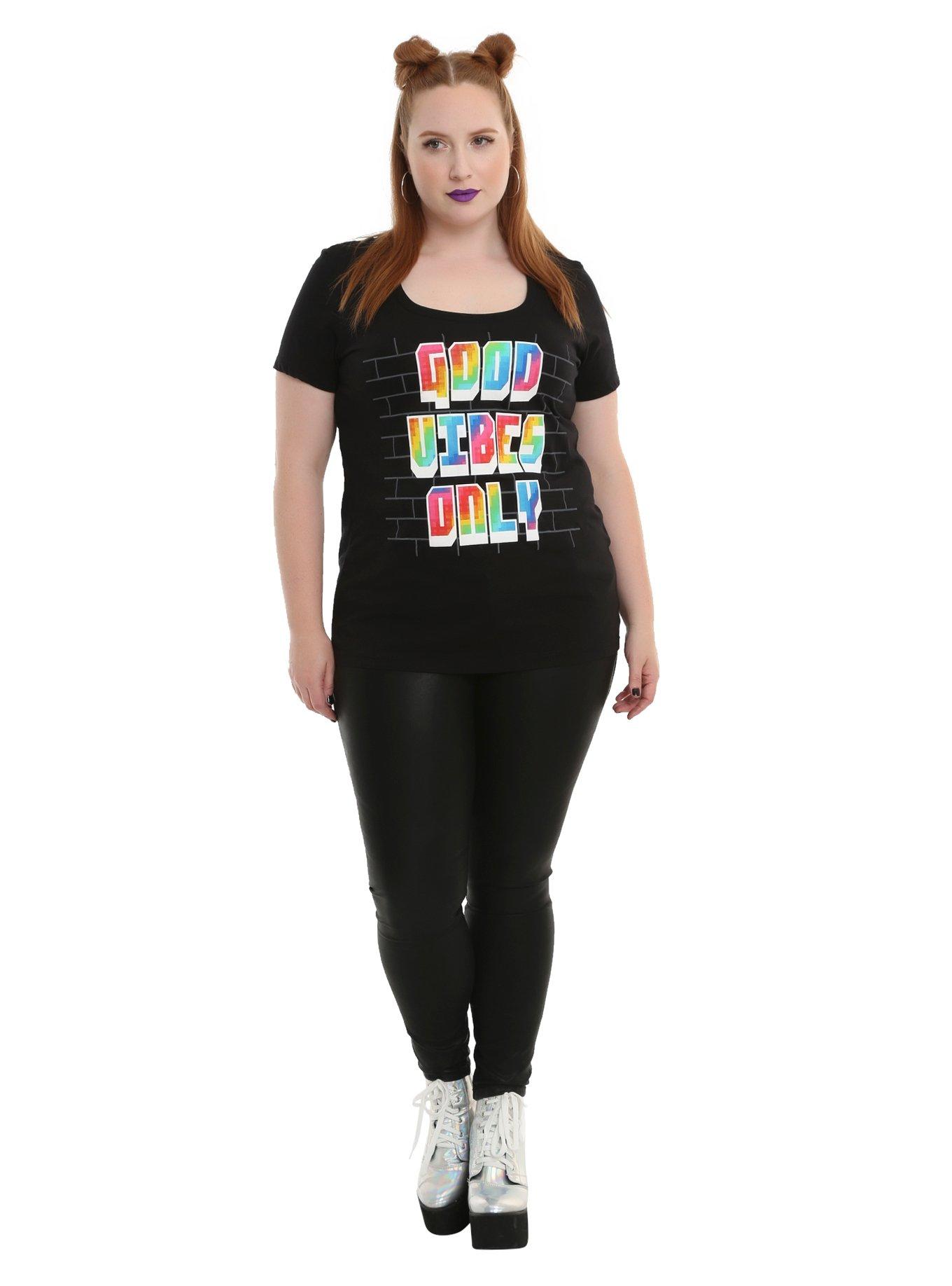 Drag Queen Merch Good Vibes Only Wall Girls T-Shirt Plus Size, , alternate