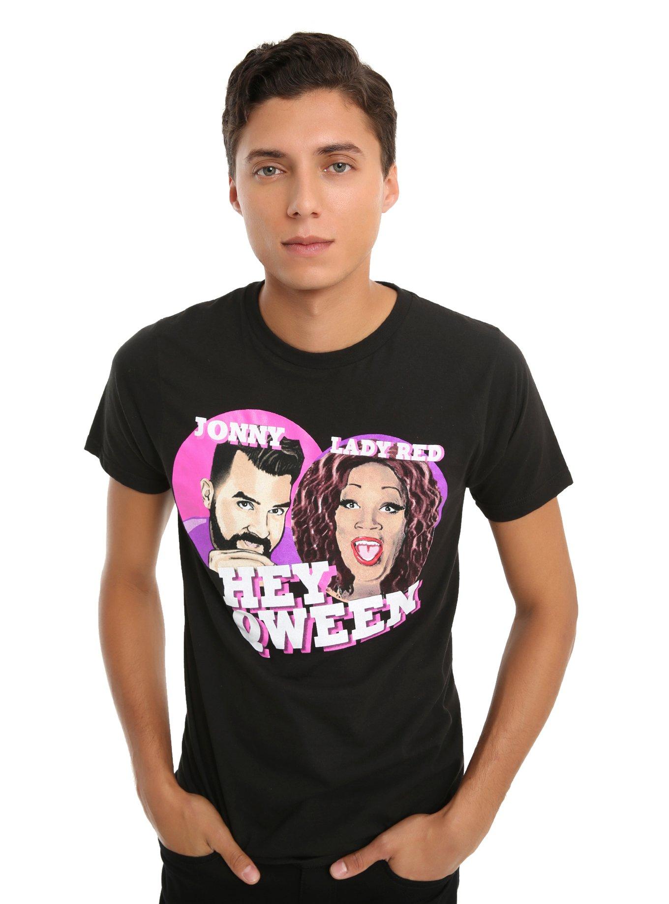 Drag Queen Merch Hey Qween Jonny & Lady Red T-Shirt, , alternate