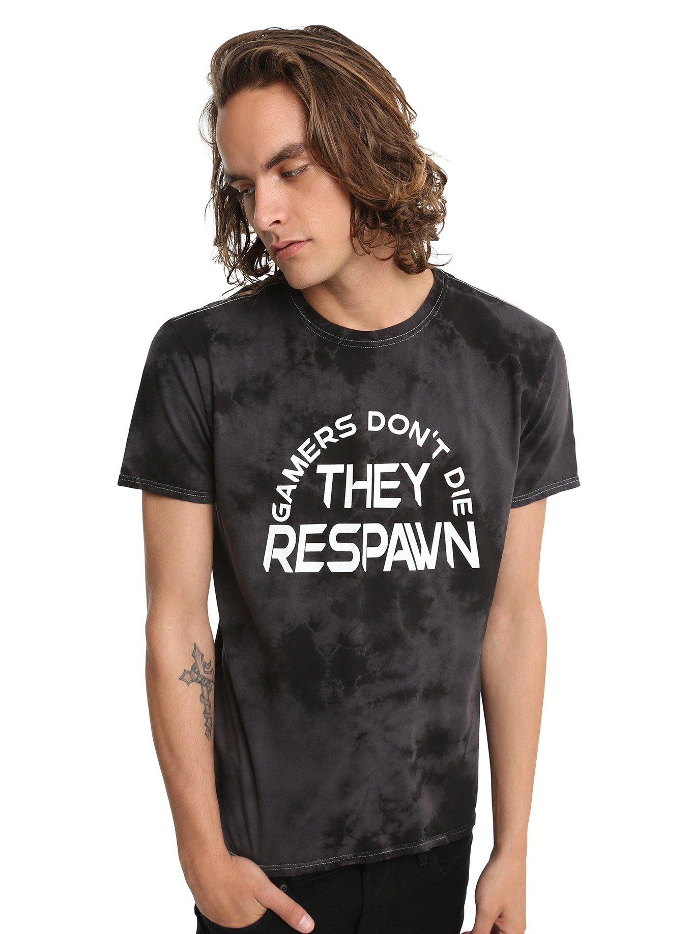 Gamers Respawn Grey Tie Dye T-Shirt, , alternate