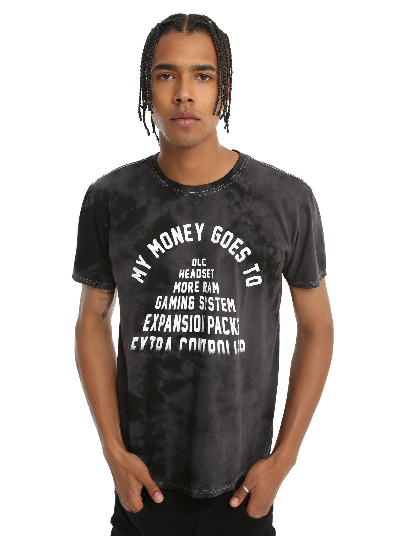 Gamer My Money Goes To Dark Wash T-Shirt, , alternate