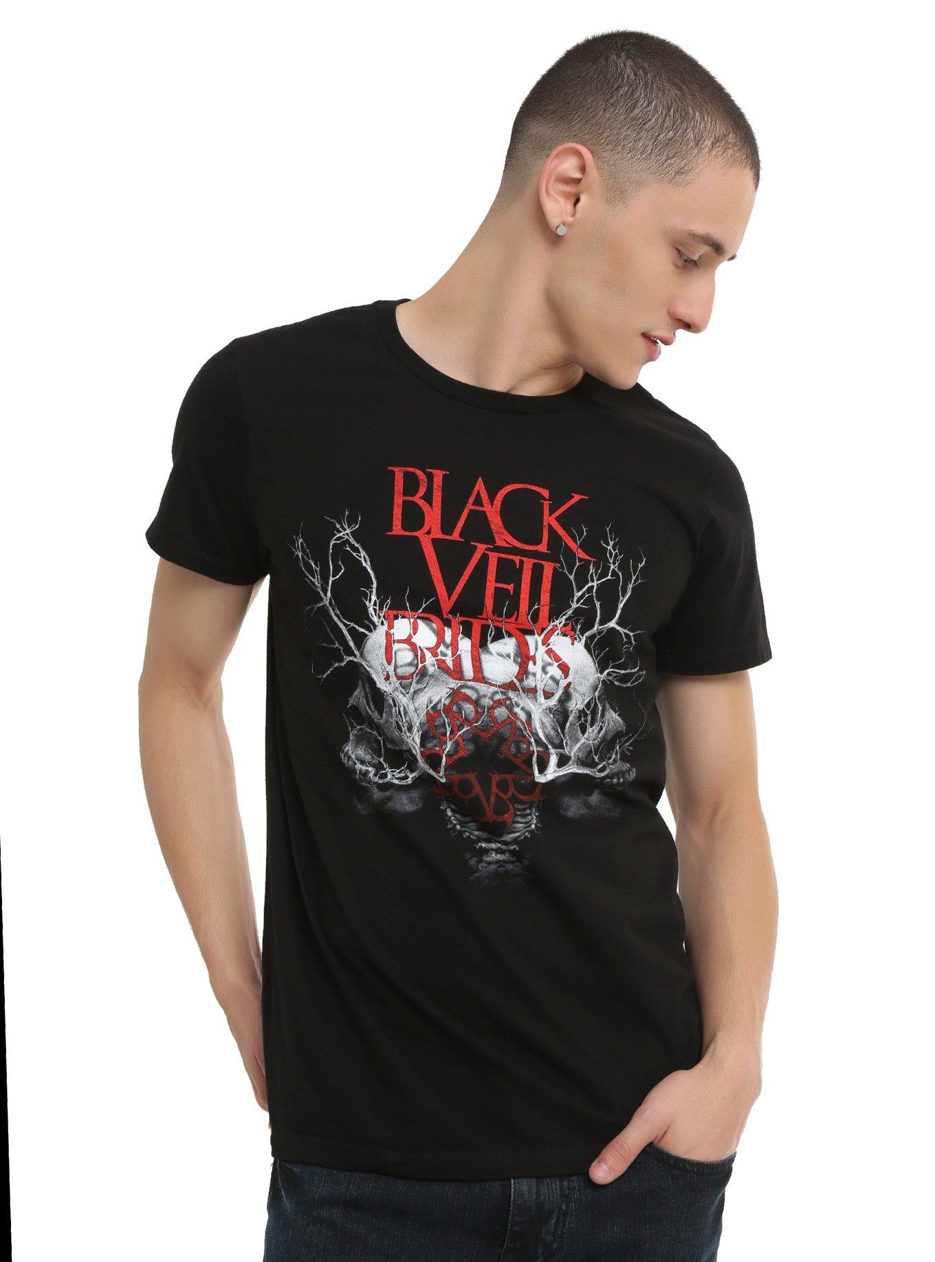 Black Veil Brides Double Skull T-Shirt, , alternate