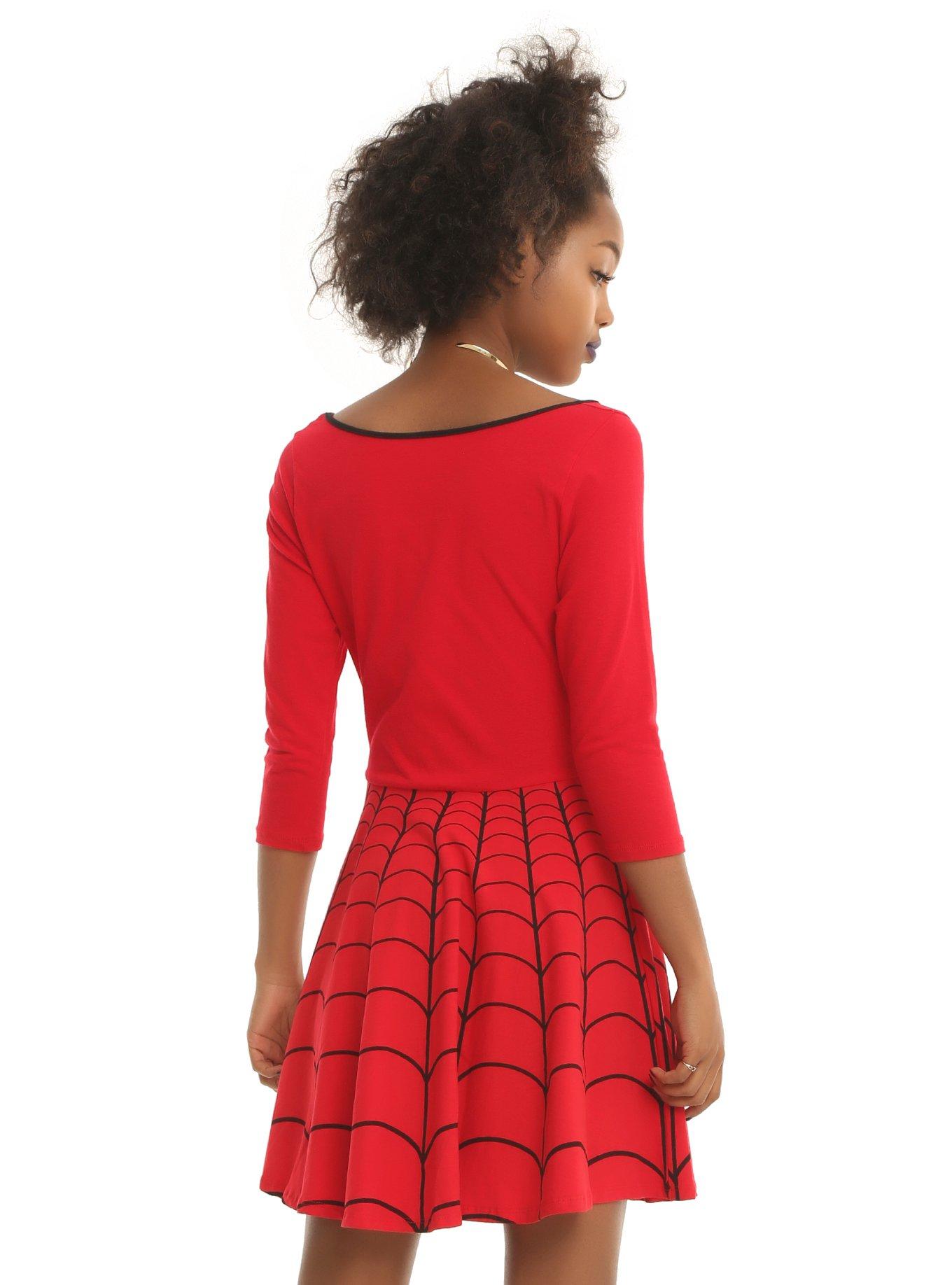 Kreepsville 666 Red Spiderweb Skater Dress, , alternate