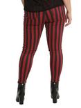 Blackheart Black & Red Stripe Zippered Stingerette Jeans Plus Size, , alternate