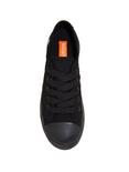 Black Canvas Glitter Sole Lace-Up Sneakers, , alternate
