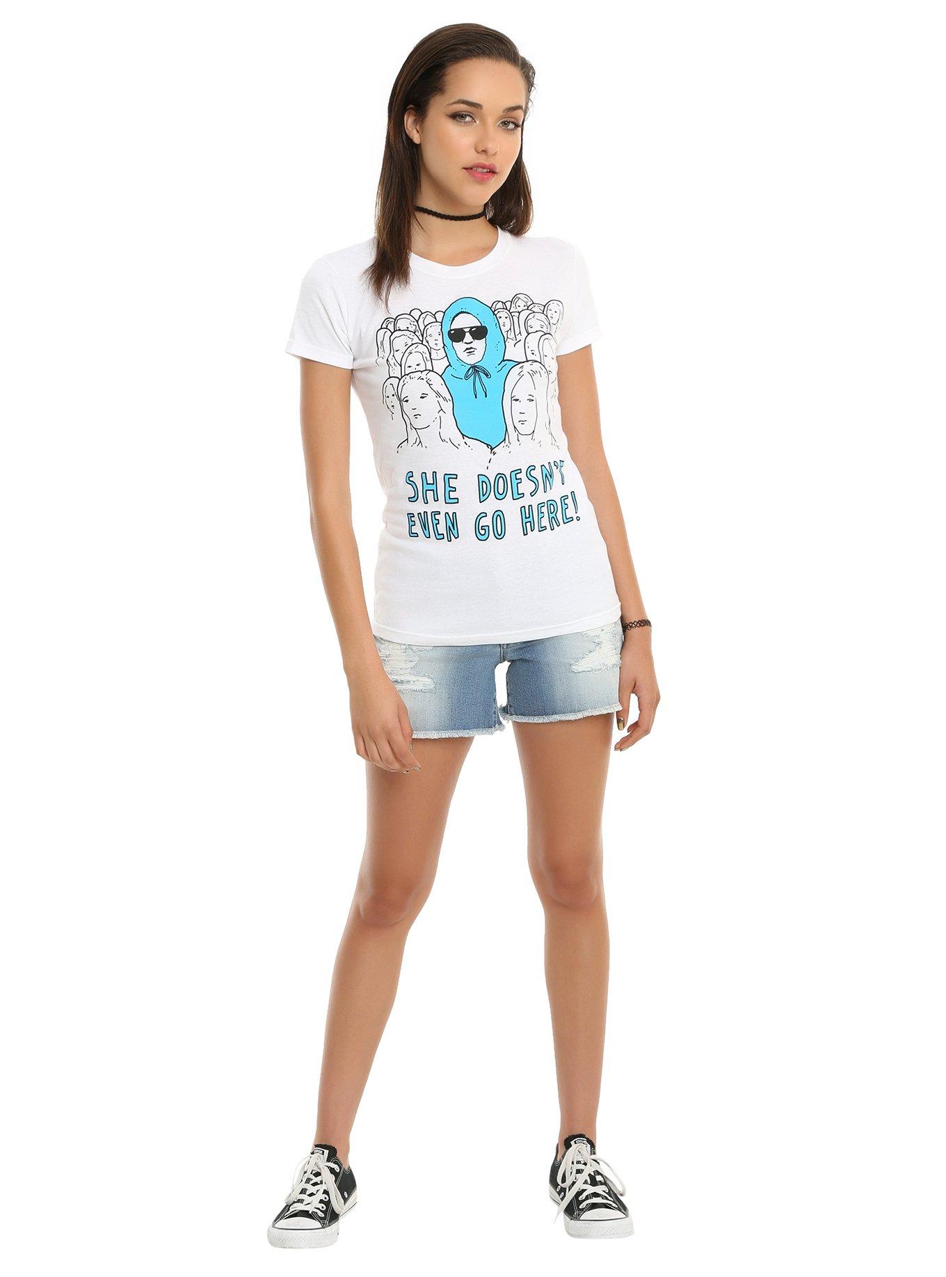 Mean Girls She Doesn't Even Go Here Damian Girls T-Shirt, , alternate