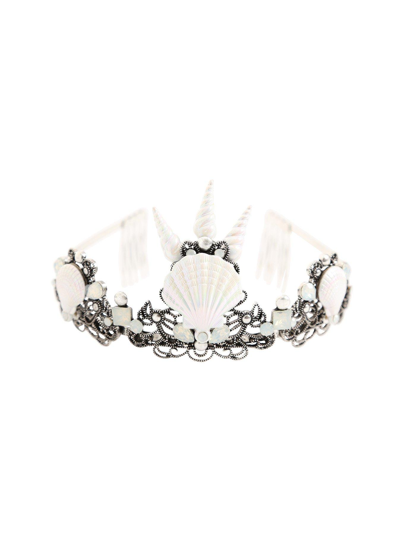 Blackheart Mermaid Seashell Crown, , alternate