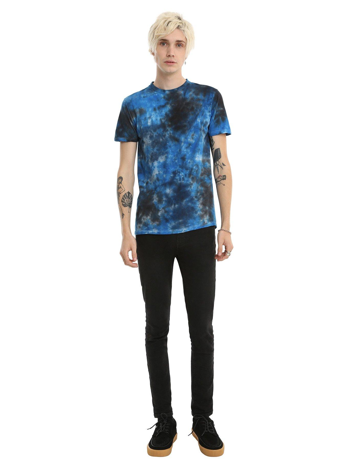 Black & Blue Tie Dye T-Shirt, , alternate