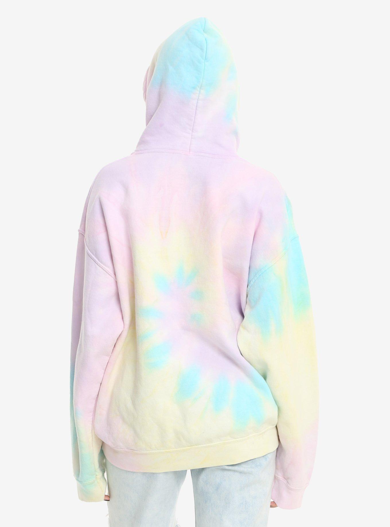 Holographic Foil Alien Tie Dye Girls Hoodie, , alternate