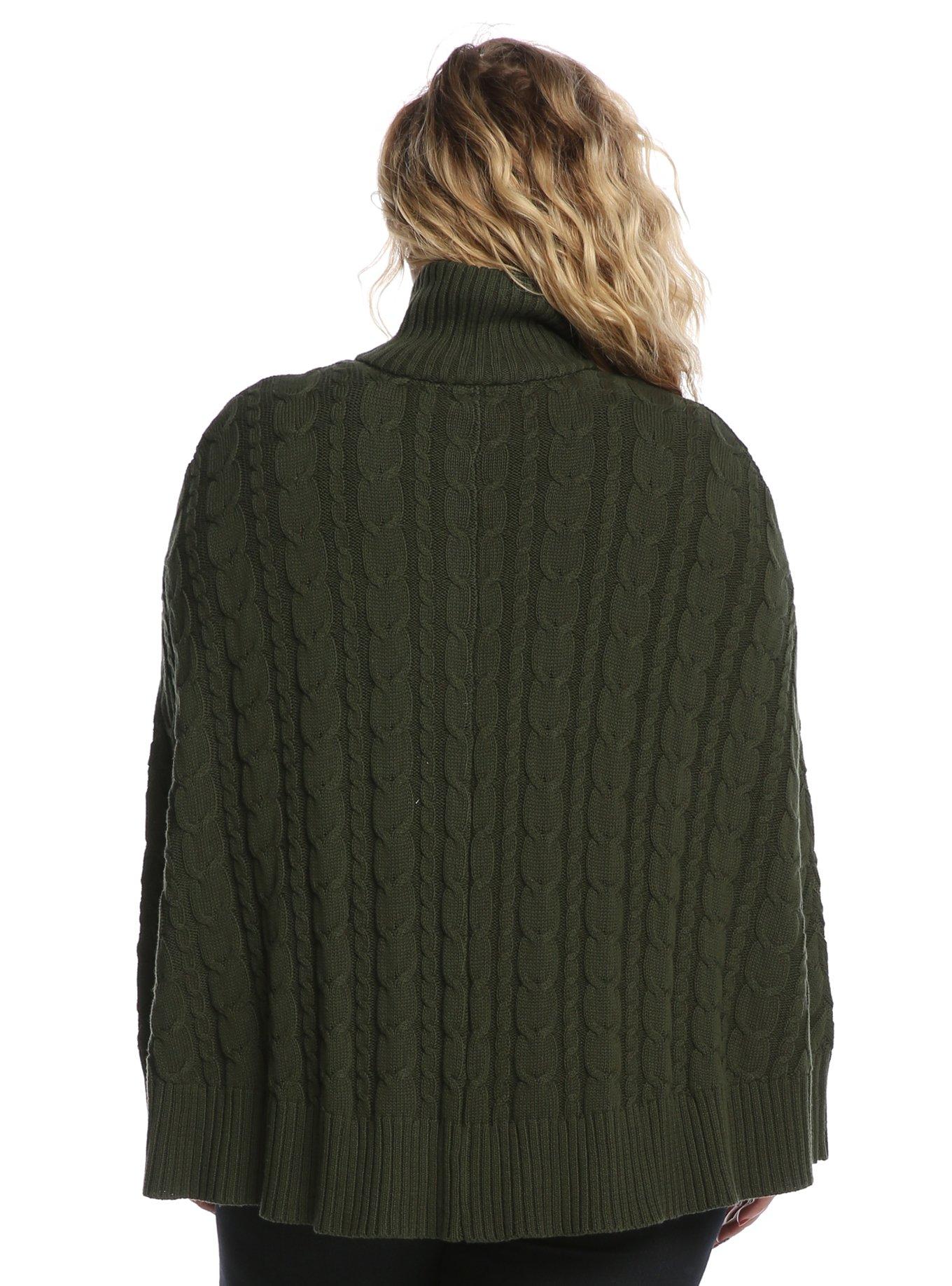 Outlander Cable Knit Cape Plus Size, , alternate