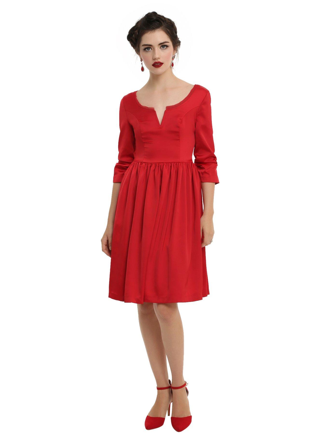 Outlander Red Party Dress, , alternate