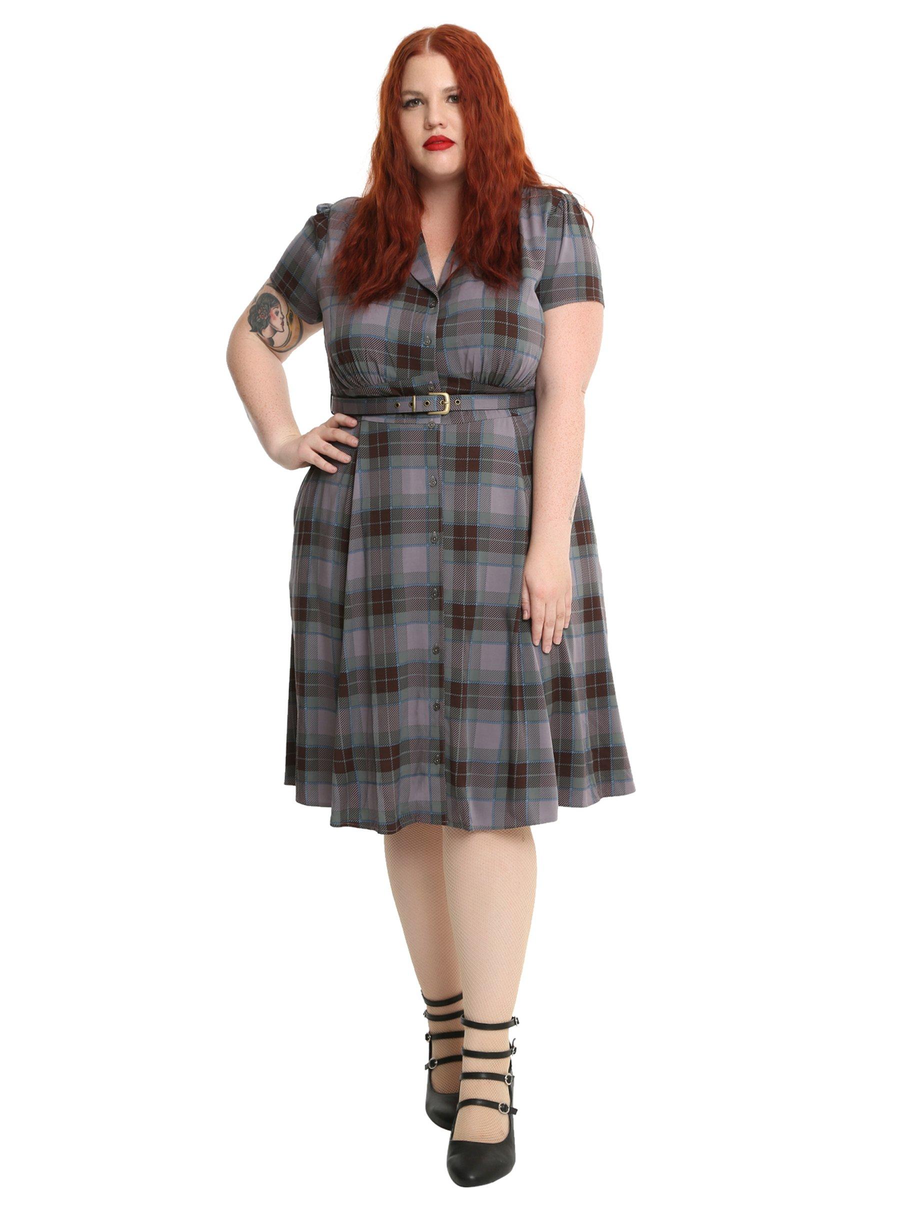 Outlander 1940's Shirt Dress Plus Size, , alternate