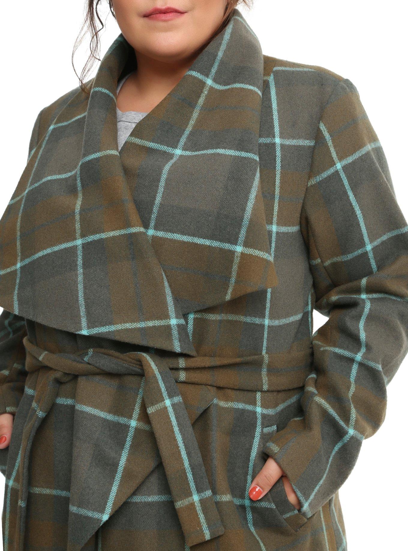 Outlander Belted Wrap Coat Plus Size, , alternate