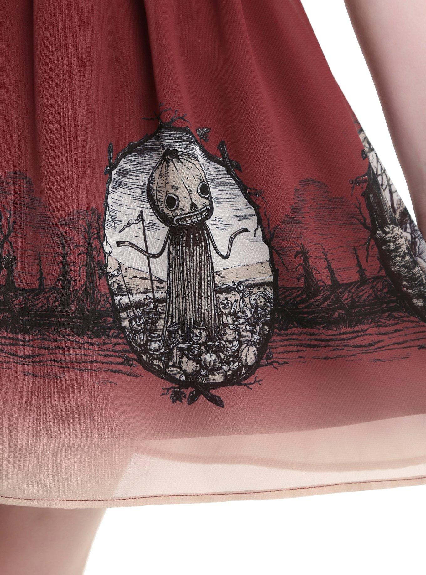 Over The Garden Wall Forest Scene Border Dress, , alternate