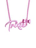 Trixie Mattel Script Bow Nameplate Necklace, , alternate