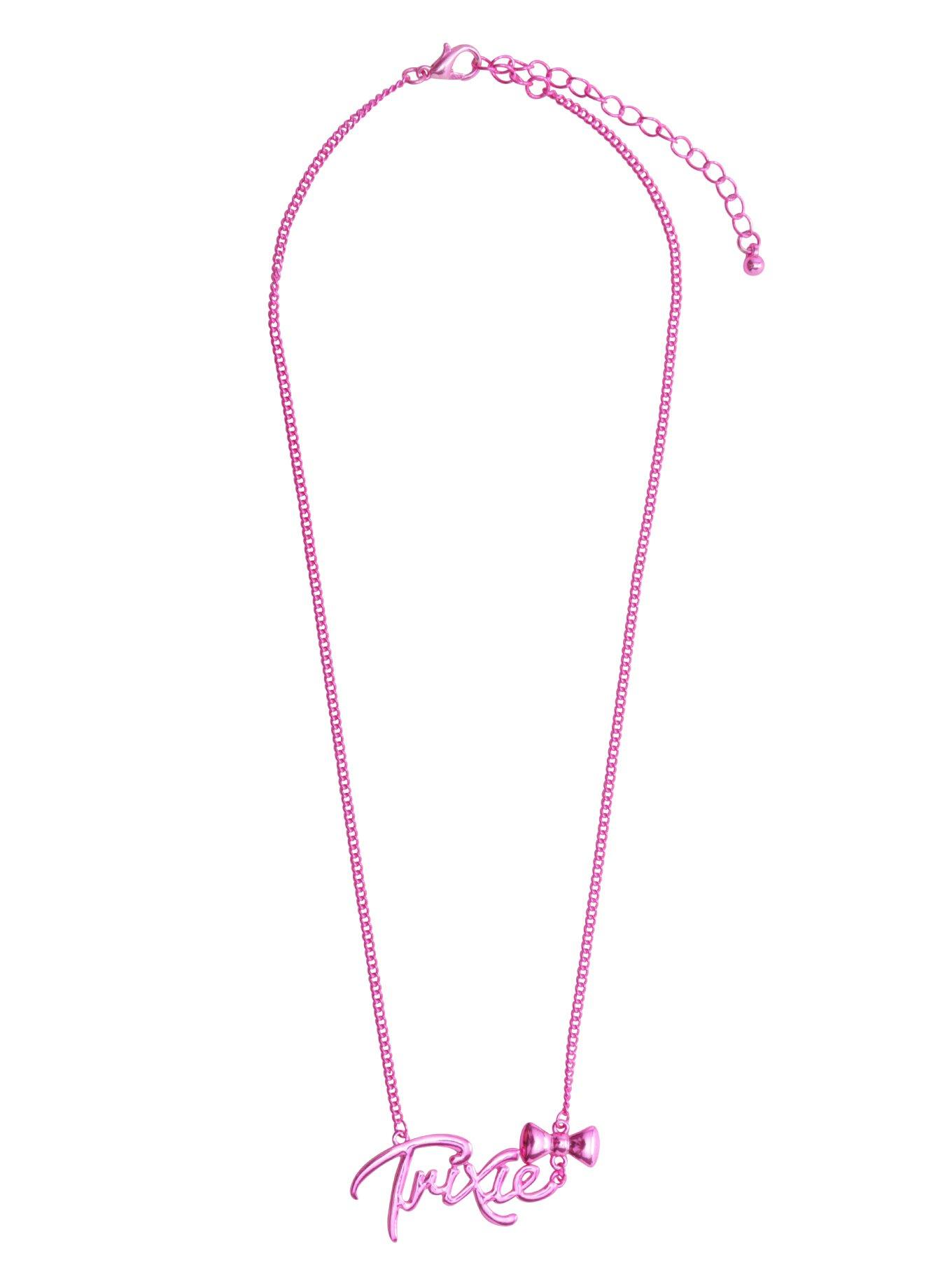 Trixie Mattel Script Bow Nameplate Necklace, , alternate